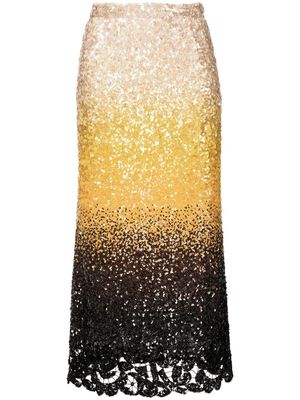 ERMANNO SCERVINO sequinned gradient-effect midi dress - Gold