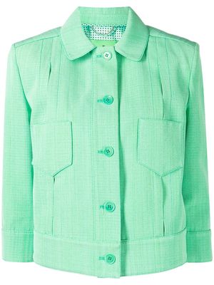 Ermanno Scervino Shantung cropped shirt jacket - Green
