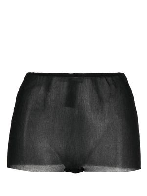 Ermanno Scervino sheer crinkled silk shorts - Black