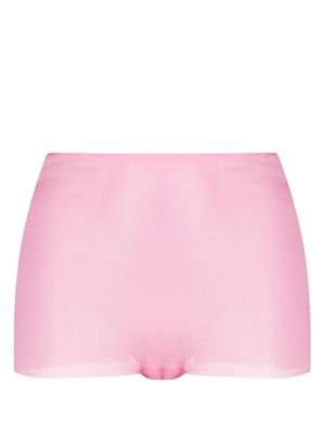 Ermanno Scervino sheer crinkled silk shorts - Pink