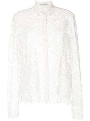 ERMANNO SCERVINO sheer floral-lace blouse - White