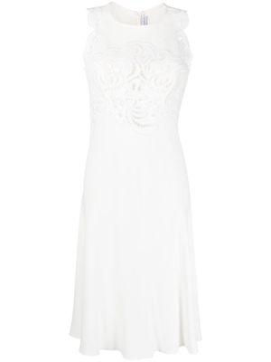 Ermanno Scervino sheer-lace sleeveless midi dress - White