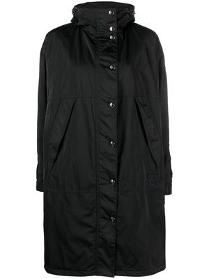 Ermanno Scervino side-zips hooded raincoat - Black