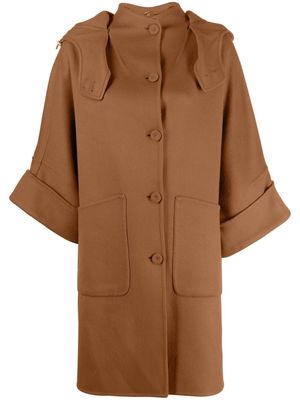 Ermanno Scervino single-breasted hooded coat - Brown
