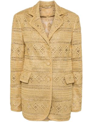 Ermanno Scervino single-breasted macramé blazer - Gold