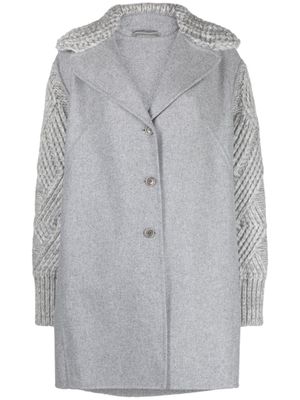 Ermanno Scervino single-breasted panelled coat - Grey