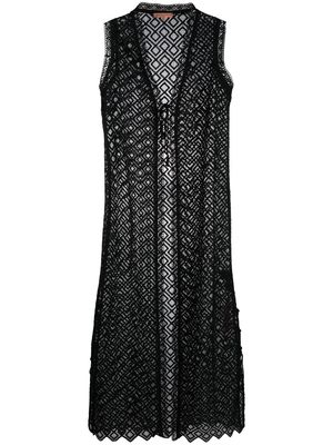 Ermanno Scervino sleeveless crochet vest - Black
