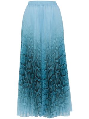 Ermanno Scervino snake-print pleated skirt - Blue