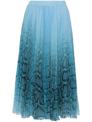 Ermanno Scervino snakeskin-print pleated midi skirt - Blue