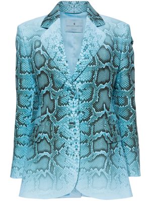Ermanno Scervino snakeskin-print single-breasted blazer - Blue