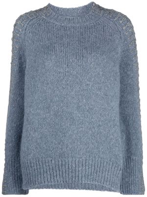 Ermanno Scervino stitch-sleeve knitted jumper - Blue