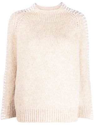 Ermanno Scervino stitch-sleeve knitted jumper - Neutrals