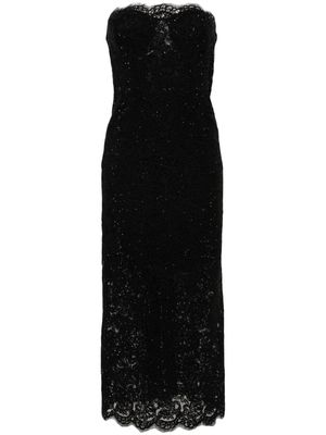 Ermanno Scervino strapless lace midi dress - 95708 BLACK