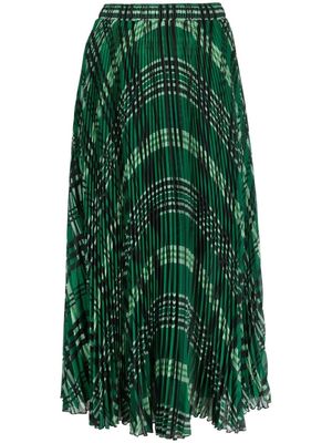 Ermanno Scervino stripe-print pleated midi skirt - Green