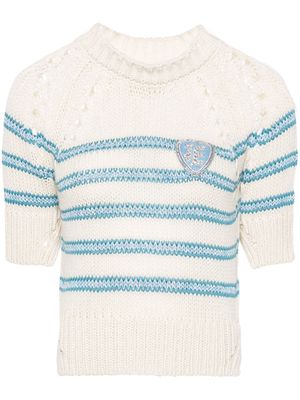 Ermanno Scervino striped knitted top - Neutrals