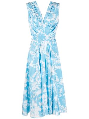 Ermanno Scervino tie-dye print V-neck dress - Blue
