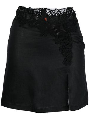 Ermanno Scervino translucent lace-detail skirt - Black