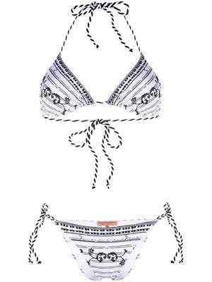 Ermanno Scervino two-tone print bikini set - White