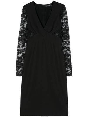 Ermanno Scervino V-neck floral-lace minidress - Black
