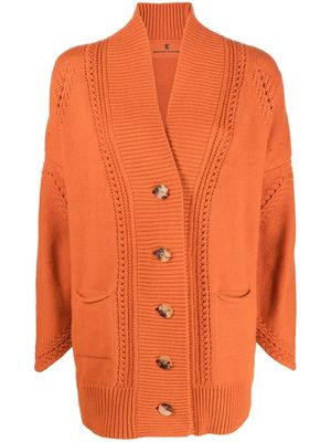 Ermanno Scervino V-neck open-knit cardigan - Orange