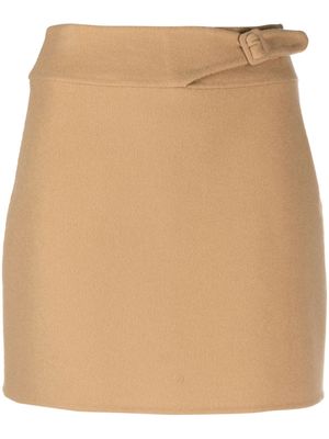 Ermanno Scervino virgin wool belted A-line miniskirt - Brown