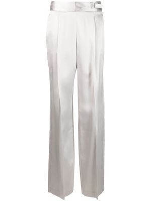 Ermanno Scervino wide-leg silk-blend trousers - Silver