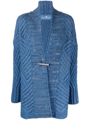 Ermanno Scervino wool-blend knitted cardigan - Blue