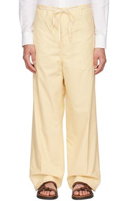 Ermenegildo Zegna Couture Yellow Cotton & Silk Trousers