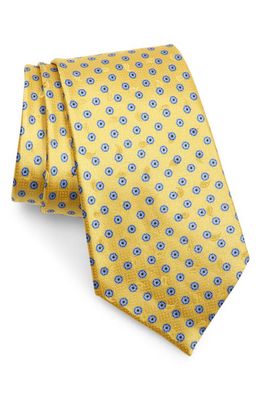 Ermenegildo Zegna Geometric Silk Tie in Yellow Fan