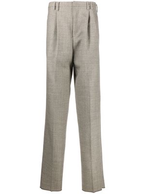 Ermenegildo Zegna tapered-leg tweed tailored trousers - Neutrals