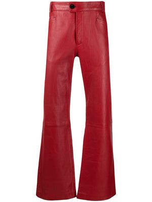 Ernest W. Baker flare-cut coated-cotton trousers - Red