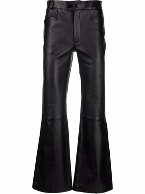 Ernest W. Baker leather flare-leg trousers - Black