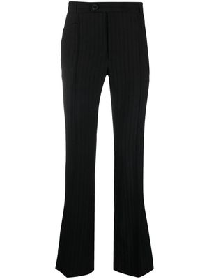 Ernest W. Baker pinstripe-embroidered straight-leg trousers - Black