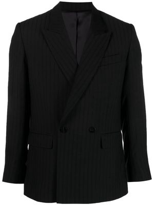 Ernest W. Baker pinstripe-pattern double-breasted blazer - Black