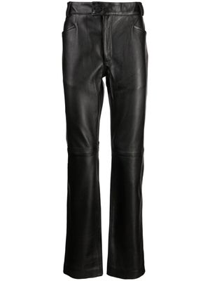 Ernest W. Baker straight-leg leather trousers - Black