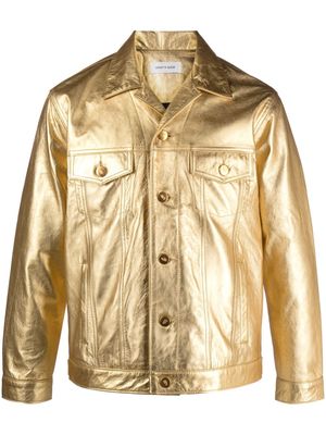 Ernest W. Baker tonal faux-leather jacket - Gold