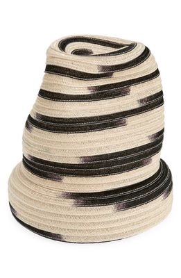 ESENSHEL Yoko Cuff Woven Hat in Black/Natural 