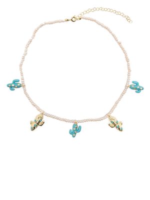 Eshvi cactus charm necklace - Gold