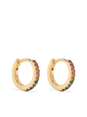 Eshvi crystal-embellished gold-plated hoop earrings