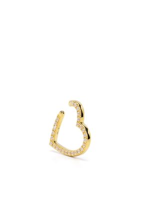 Eshvi crystal-embellished heart ear cuff - Gold