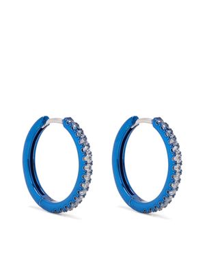 Eshvi crystal embellishment hoop earrings - Blue