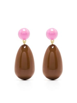 Eshvi drop-design earrings - Brown