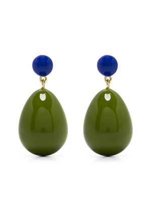 Eshvi drop-design earrings - Green