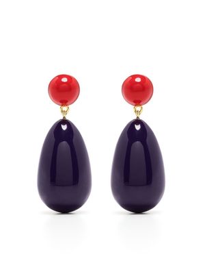 Eshvi drop-design earrings - Purple