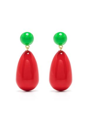 Eshvi drop-design earrings - Red