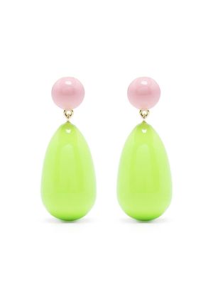 Eshvi drop enamel earrings - Green
