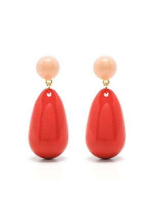 Eshvi enamel drop earrings - Orange