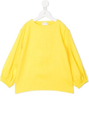 Eshvi Kids long-sleeve linen shirt - Yellow