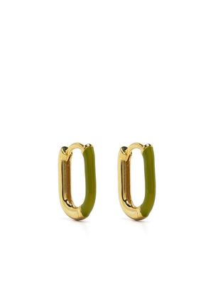 Eshvi mini two-tone hoop earrings - Green