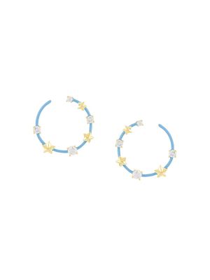 Eshvi star studded hoop earrings - Blue